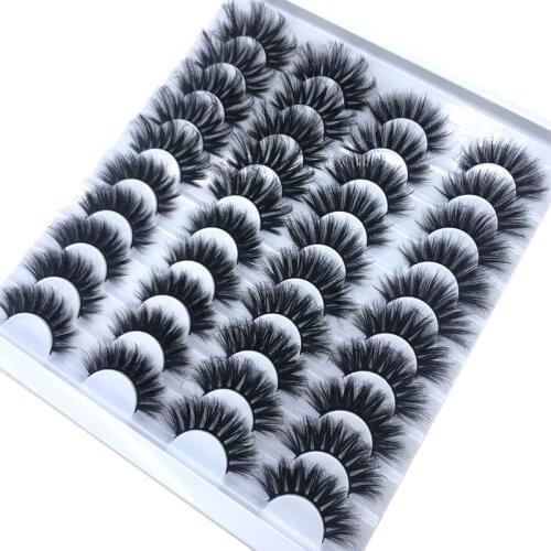 HBZGTLAD 20 pairs 3D Mink Lashes Natural False Eyelashes Dramatic Volume Fake Lashes Makeup Eyelash Extension Silk Eyelashes