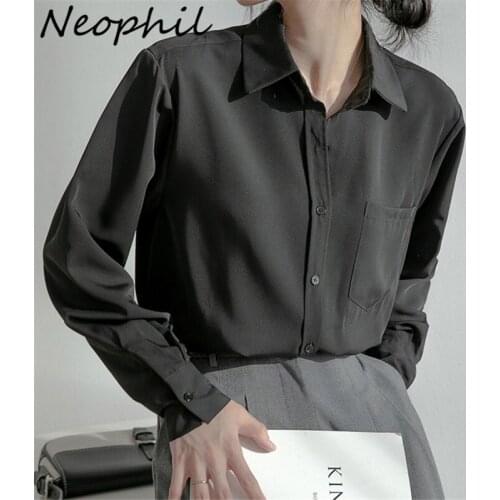 Женские черные рубашки NEOPHIL China At AliExpress