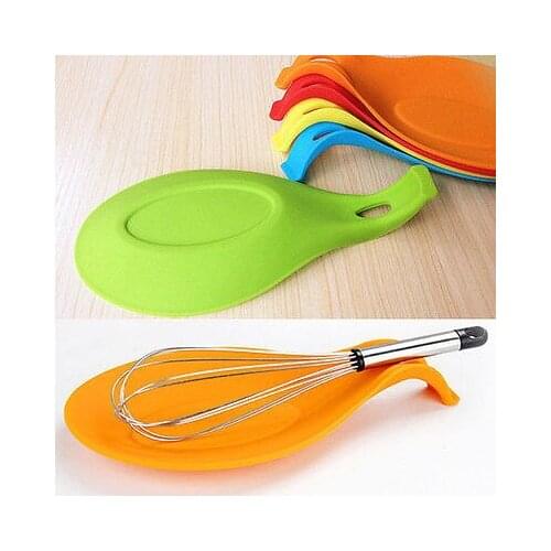 Newest Hot Multipurpose Silicone Spoon Rest Pad Food Grade Silica Gel Spoon Put Mat Kitchen Tools Spoon Mat Holder