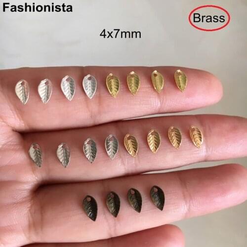 Free Shipping -Wholesale 200 pcs Mini Brass Leaf Pendant,4*7mm,Made of Brass,Copper Color,DIY Jewelry Art Findings