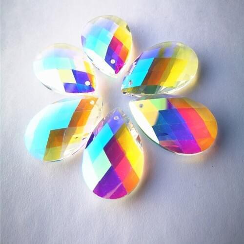 K9 Crystal Chandelier Pendants (Free Ring) Machine Cut & Faceted Glass 38mm Diy Suncatcher Drops For Wedding Part Decoration