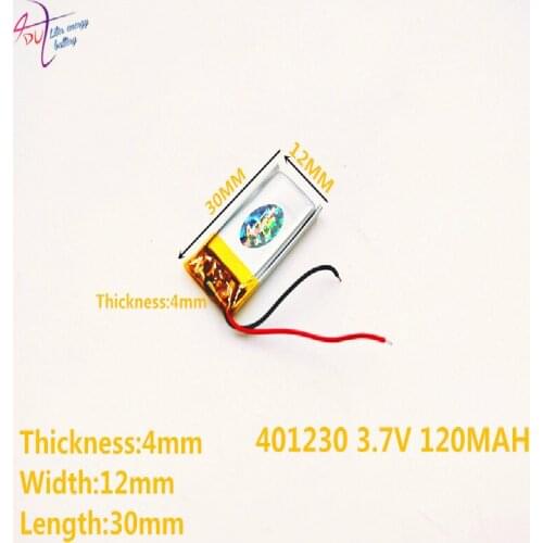 5pcs [SD] 3.7V,120mAH,[401230] Polymer lithium ion / Li-ion battery for TOY,POWER BANK,GPS,mp3,mp4,cell phone,speaker