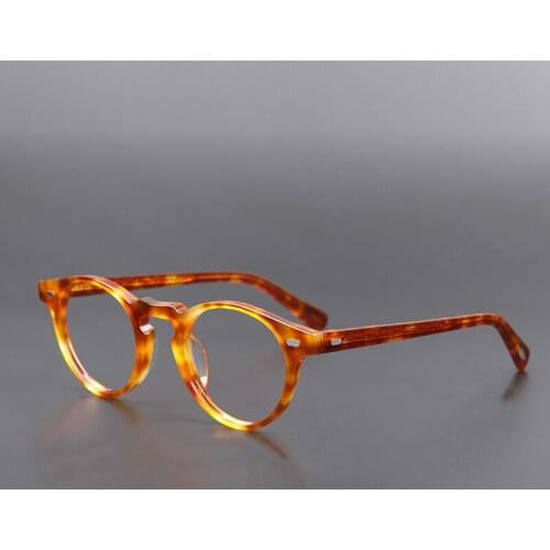 Transparent Glasses Small Round Blue Light Glasses Vintage Acetate Eyeglass Frames Women Prescription Glasses Men Gregory Peck