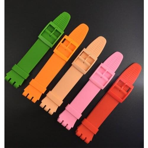 Silicone Replacement Watchband for Swatch Watch Bracelet Sport Rubber Colorful Band Strap Accessories 16mm 17mm 19mm 20mm