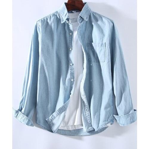 Shirt Men Solid Oversize Tshirt Long Sleeve Spring Autumn New Fashion Plus Size Mens Shirts Cotton Soft Casual Male Daily Wear