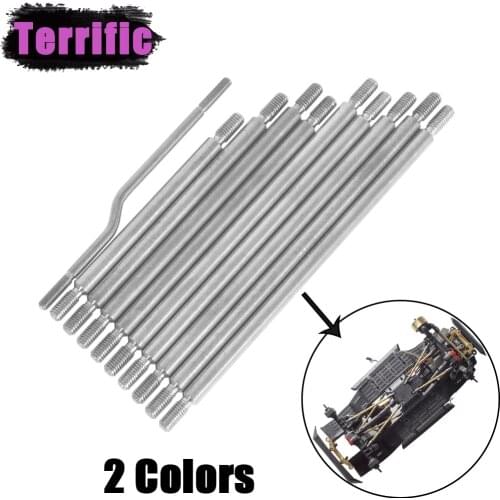 10 Pcs Titanium Brass Alloy Chassis Suspension Links Steering Link Panhard Bar for 1/10 RC Crawler Axial SCX10 III AXI03007