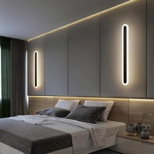 Modern indoor LED Wall Lamp Long Strip touch Wall Sconce Light Fixtures for Bedroom Bedside Mirror Lights bathroom light