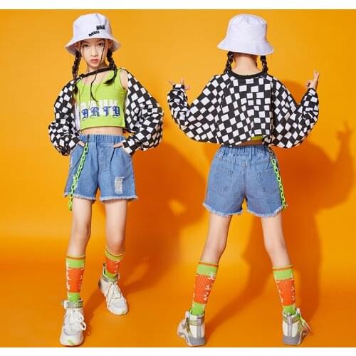 Dancer Outfit Jazz Dancewear Hip Hop Dance Clothes Cheerleader Uniform Rave Outfit Stage Costume Teen Girls Clothing DL8082