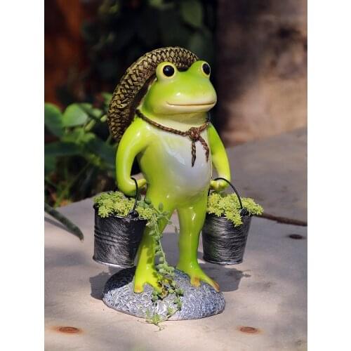 Creative Personality Big Frog Flower Pot Decor Resin Simulation Animal Miniature Figurines Fairy Garden Kawaii Home Decoration