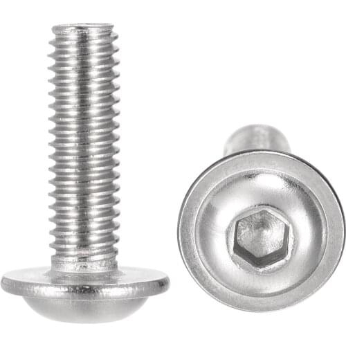 Uxcell M6x20mm 304 Stainless Steel Flanged Button Head Socket Cap Screws 50pcs