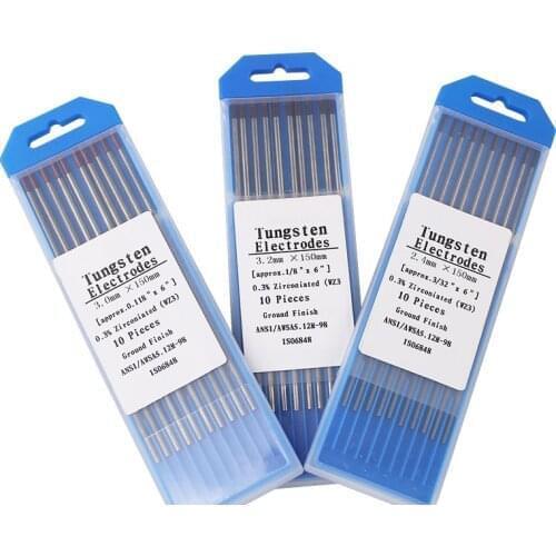 10PCS WZ3 Tungsten Electrodes 3.0mm x 150mm Brown tip
