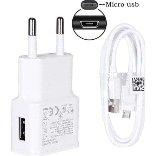 5V 2A EU USB Charger Adapter + Micro usb cable For Samsung M10 S4 S7 S6 edge Huawei P Smart 2019 honor Redmi 7 Note 6 Pro Phone