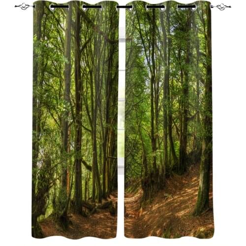 Green Forest Jungle Curtains For Living Room Window Curtain For Bedroom Modern Interior Home Decoration