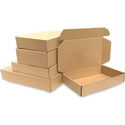 10Pcs Kraft Paper Box Natural Corrugated Boxes Small Jewelry Packing Courier Box Logistics Business Gift Box 15x15x5cm/20x14x4cm