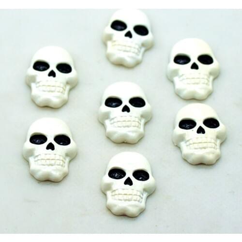 10PCS 18mmX25mm Resin Flat back Halloween Skull|Halloween Party Decoration Miniatures|Halloween Hair Dressing Supplies