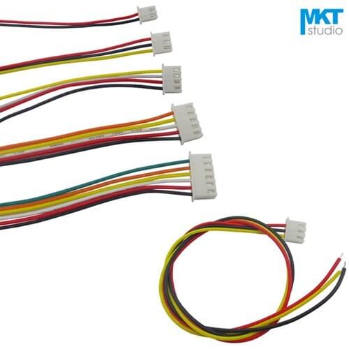 100Pcs 30cm Single XH2.54 Header AWG26 Colorful Wire Cable 5P 6P 7P