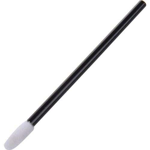 100 Count Disposable Lip Gloss Wands Applicators Thin Black Handle Flocked Tip Lipstick
