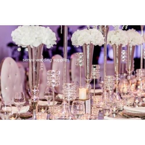 12pcs wedding banquet occassion 75cm/98cm/120cm tall gold floor standing candelabra centerpiece with flower bowl senyu0512