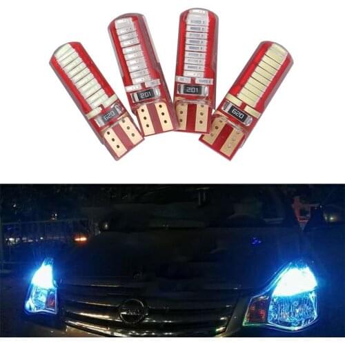 20Pcs Ice Blue T10 W5W 4014 24SMD LED Canbus Error Free Car Bulbs For 168 192 194 2825 Clearance Lamps License Plate Lights 12V