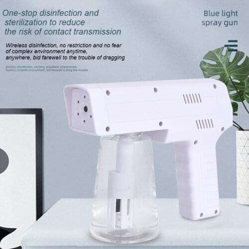 430ML Wireless Electric Sanitizer Sprayer Self Maker Disinfects Blue Light Nano Steam Spray Gun Sterilizing For Home Office Tool