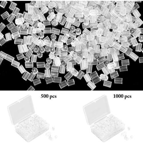 500PCS Earring Backs Clear Earring Stoppers Earring Safety Backs Ear Plugs For DIY Jewelry Findings Making Accessories