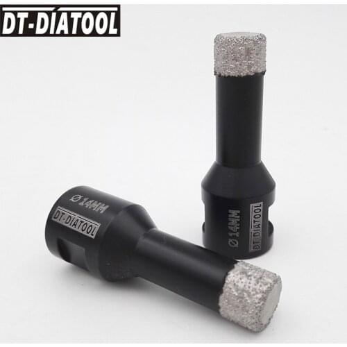 DT-DIATOOL 2pcs Dia14mm Dry Vacuum Brazed Diamond Drill Core Bits Professional Quality Drilling granite marble tile M14 Thread