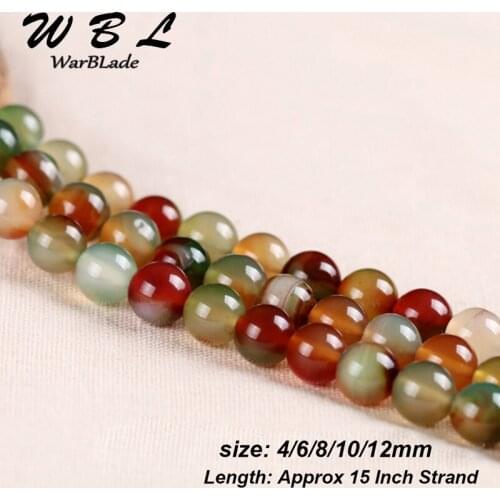 WarBLade Natural Stone Peacock Beads Round Loose Stone Beads For DIY Bracelet Jewelry Making 4mm 6mm 8mm 10mm 12mm