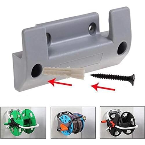 1pc Garden Hose Reel Holder PVC Wall Mounted Hanger Storage Hook Rack Reel Pipe Holder with 4pcs Expansion Screws
