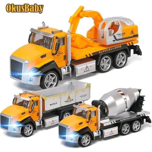 1:42 Children Emulational Alloy and plastic Truck Toy Car Model Traffic with Sound and LED Effect Engineering Vehicle Baby Toys