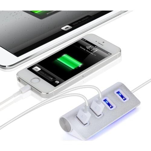 Elistooop High quality led Mini 4 Port HUB High Speed USB 2.0 Splitter Adapter Hub with Cable For Macbook PC Laptop