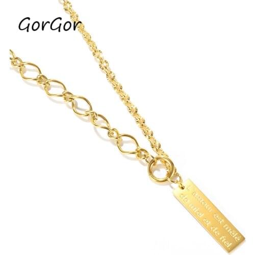 GorGor Hot Sale 2020 New Trend Chains Women Necklaces Gold Square Necklace for Women Girls Party Jewelry Gift Anniversary 1706