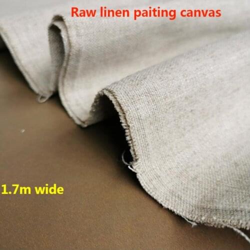 220gsm smooth texture unprimed linen blend blank painting canvas for practice 1.7m wide