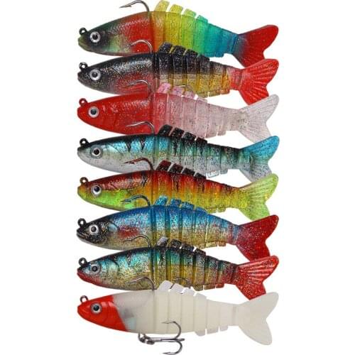 8pc 9cm 17.5g Fishing Soft Lure Wobbler Silicone Bait Sea Sinkers For Fishing Soft Shad Bait Swimbait Surface Lure Silicone Fish