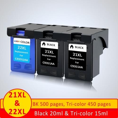 XiangYu Refill 21 22 XL Ink Cartridge 21xl Replacement for HP 21 for hp21 ink cartridge 22XL F2180 F2280 3910 3915 D2320 D2345