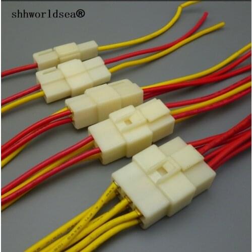 Shhworldsea 1pair 1P 2 3 4 6PIN 6.3mm connector Kits for Motorcycle ebike car set:male plug + female socket + terminal