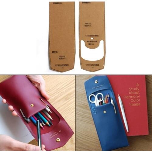 Leather Pencil Case Acrylic Template Tools Bag Kraft Paper Pattern Handmade Leather Craftwork Bag Sewing Template Supplies