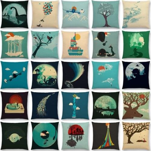 Linen Unknown Loch Ness Monster Colorful Pure Curiosity Cushion Cover Sofa Throw Pillow Case Big Octopus Zombie Home Decor