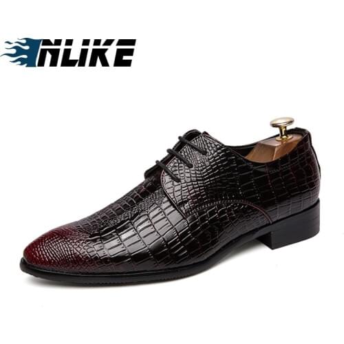 Men Formal Wedding Shoes Big Size Fashion Mens Office Dress Shoes Lace-Up