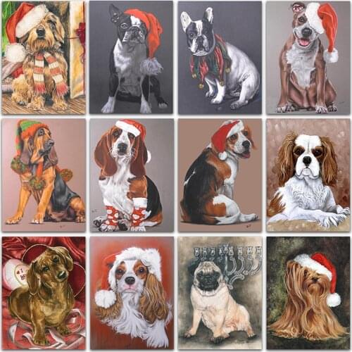 5D DIY Diamond Painting Kit Paint Dog Animals Bulldog Christmas Gift home decor Full Square&Round embroidery mosaic Cross stitch