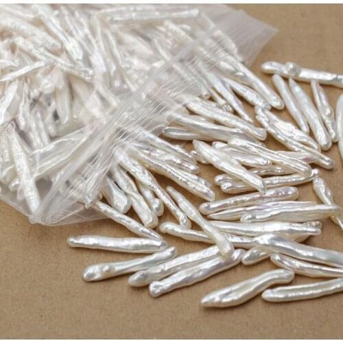 Natural Freshwater Pearl Baroque Pearl Irregular Stick Beads For Jewelry Making 15" Strand DIY Accessorries Bead For Women 5 Pcs