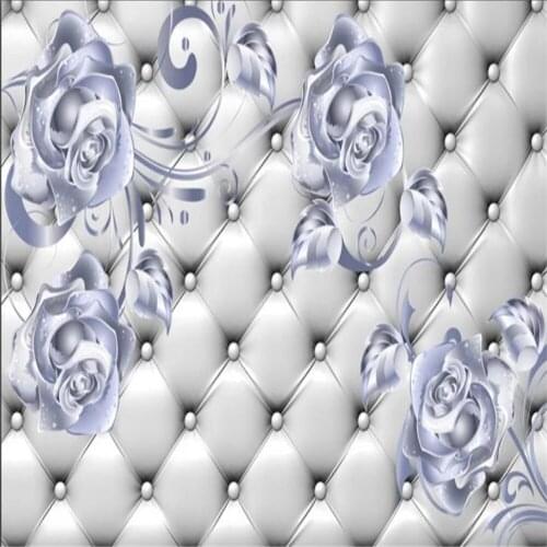 3d murals wallpaper for living room Silver flower wallpapers 3D background wall