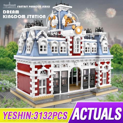 Mould King 11004 City Street View Constructor The Station of The Dreamland Set Educational Toys Building Blocks For Children