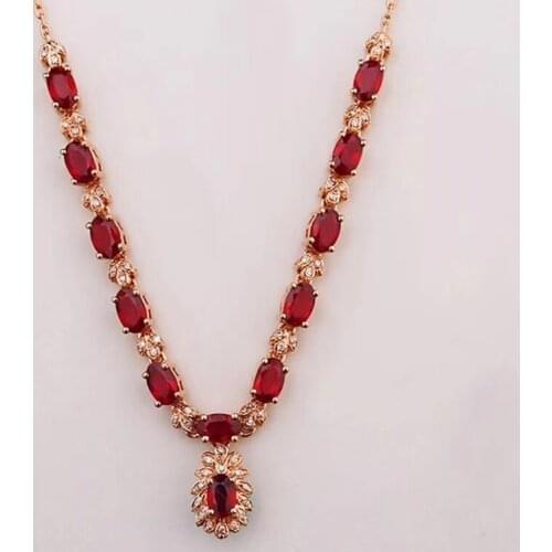 Classic Ruby Necklace for Women Red Pendant of Silver Jewelry Girl Birthday Anniversary Party Gift Natural Gem Birthstone