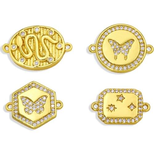 OCESRIO Gold Plated Copper Zirconia Animal Charm Charms for Necklaces Jewelry Supplies Charms Charm for Making Jewelry chma079