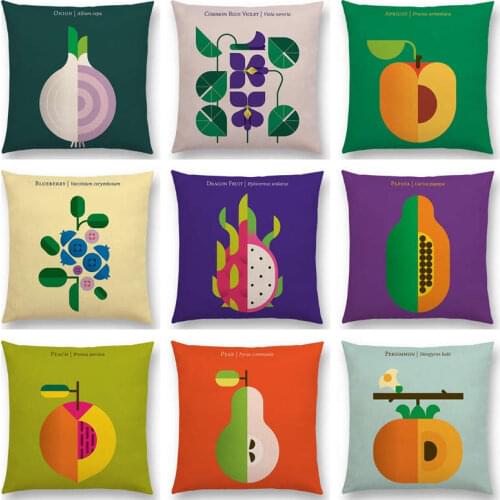 Lovely Fruits Vegetable Lemon Pineapple Avocado Blackberry Onion Beetroot Cucumber Beautiful Cushion Cover Sofa Pillow Case