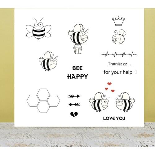 AZSG Happy / Angry Bee Clear Stamps/Seal For DIY Scrapbooking/Card Making/Album Decorative Silicon Stamp Crafts
