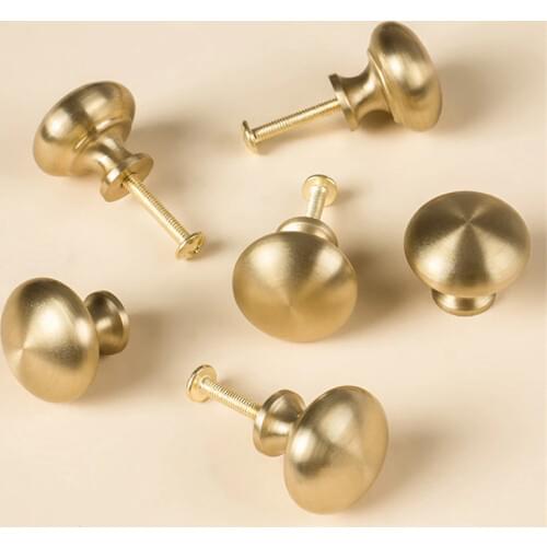 25mm/28mm/35mm Handles Solid Brass Cabinet Door Drawer Wardrobe Dresser Pulls Knob Copper Furniture Knobs Luxury Golden Handle