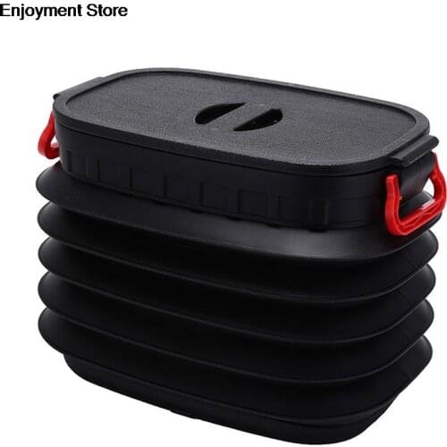 New 18L Folding Fishing Water Pail Storage Box Camping Washing Fishing Bucket With Cover