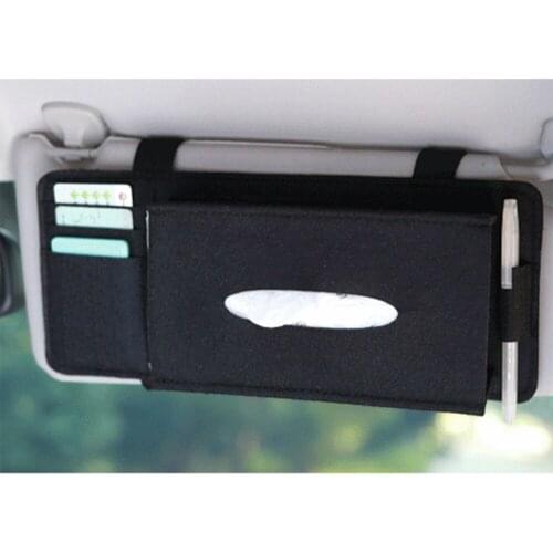 Car Styling Sun Visor Type Car Tissue Box Wool Felt Hanging Tissue Box Car Napkin Holder Vehicle Accessories Pouch Card Storage