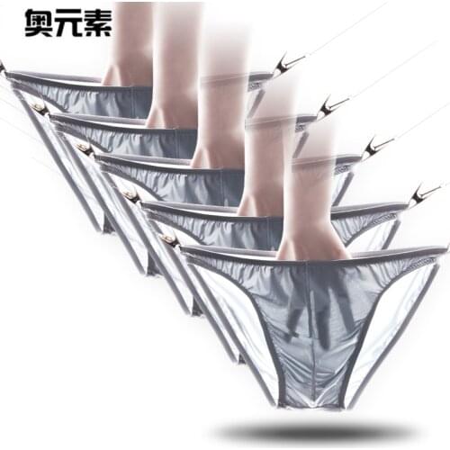 5Pcs\lot Ice silk Sexy mens briefs underpants Plus Size Jockstrap ultra-thin Inderwear breathable L XL XXL XXXL man underwear